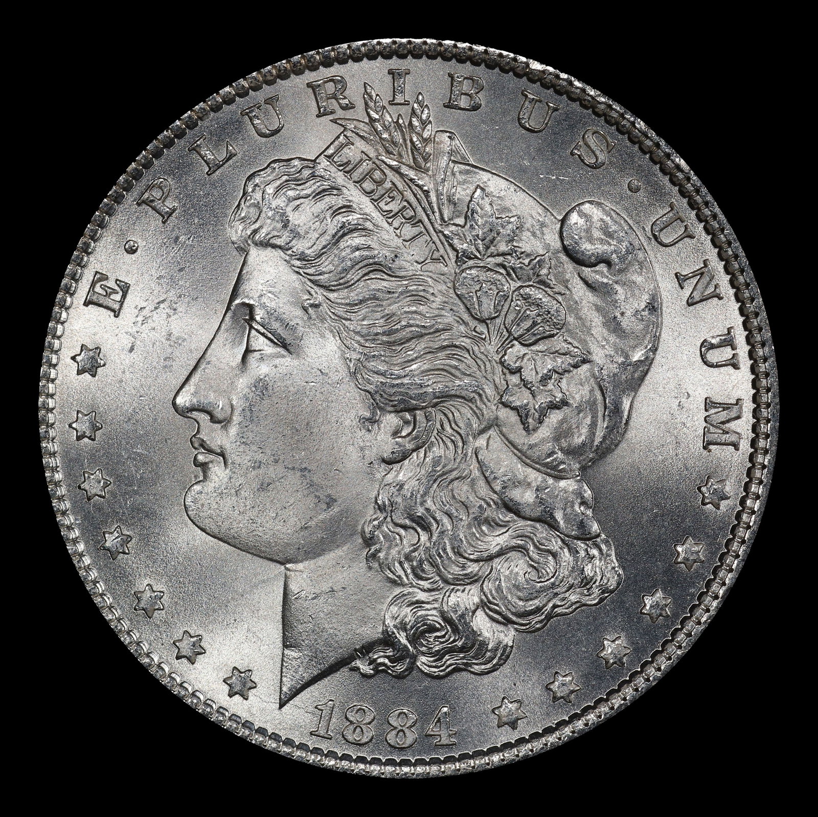 1884-p Morgan Dollar $1 Grades ms65+ - 2