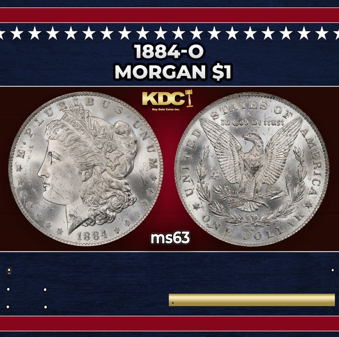 1884-o Morgan Dollar $1 Grades ms63 (1 of 3)