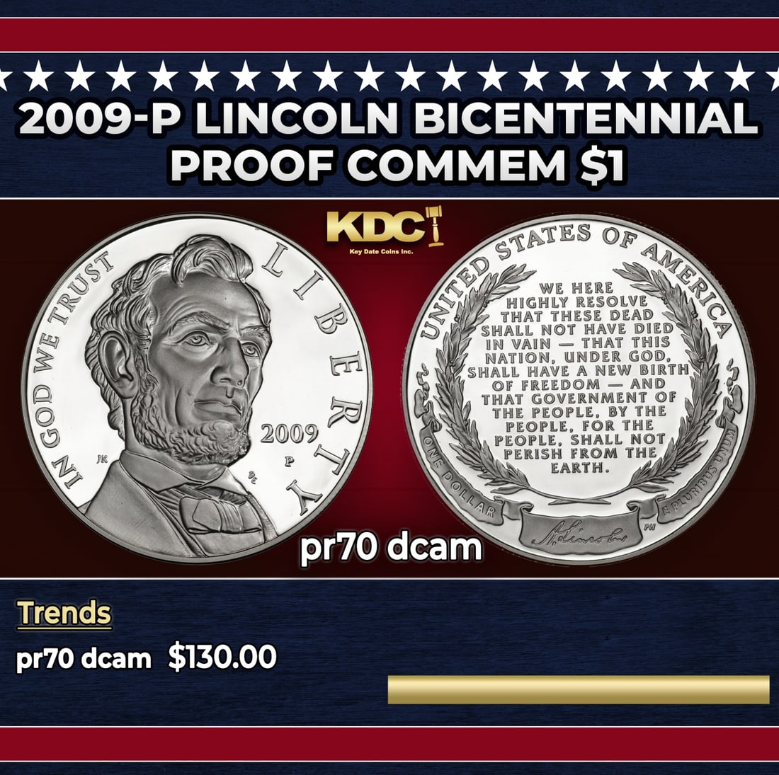 2009-P Lincoln Bicentennial Proof Modern Commem Dollar $1 pr70 dcam SEGS (1 of 3)