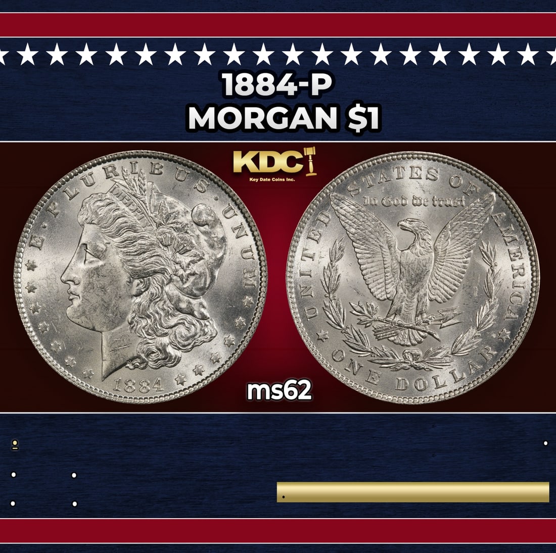 1884-p Morgan Dollar $1 Grades ms62 (1 of 3)