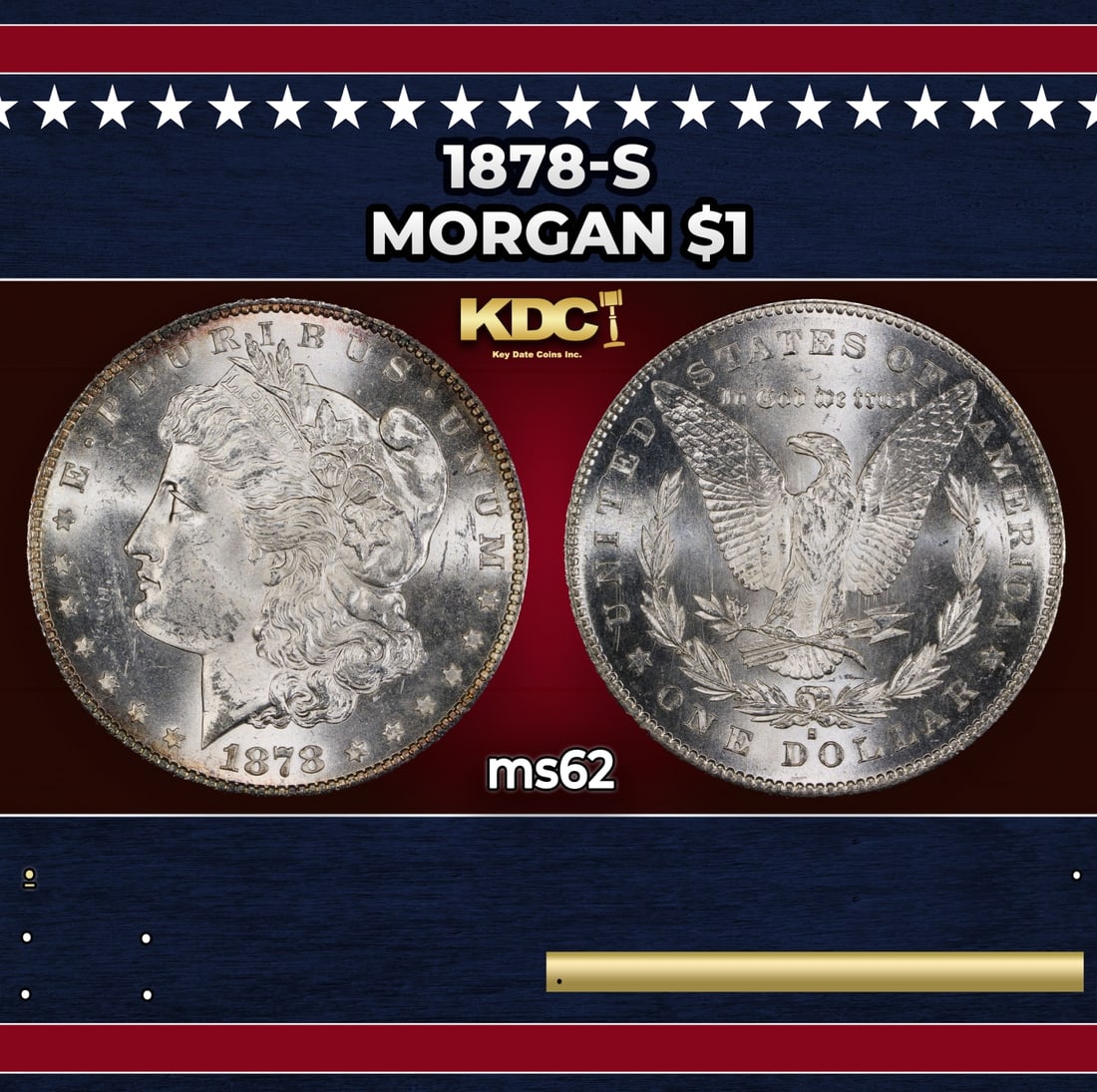 1878-s Morgan Dollar $1 Grades ms62 (1 of 3)
