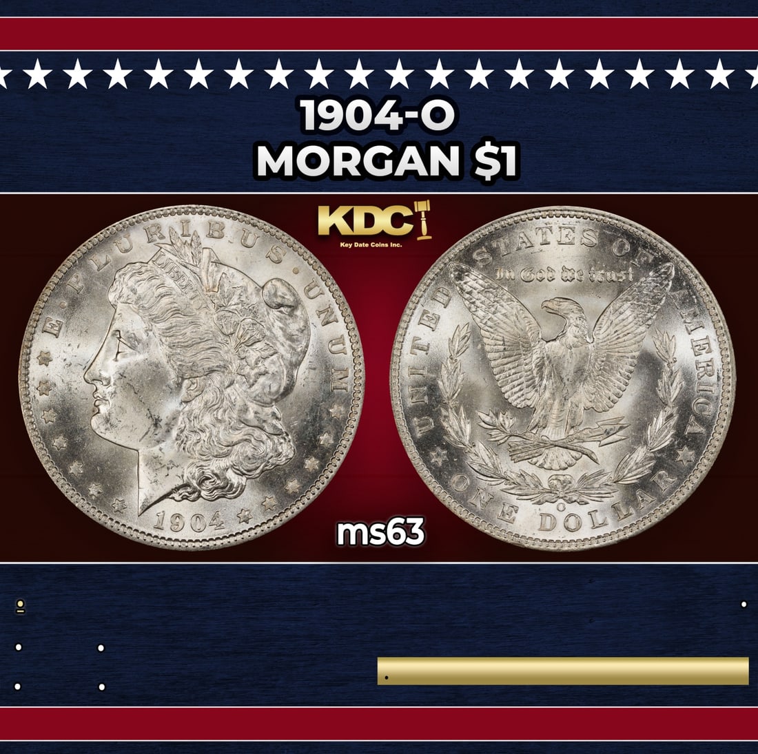 1904-o Morgan Dollar $1 Grades ms63 (1 of 3)