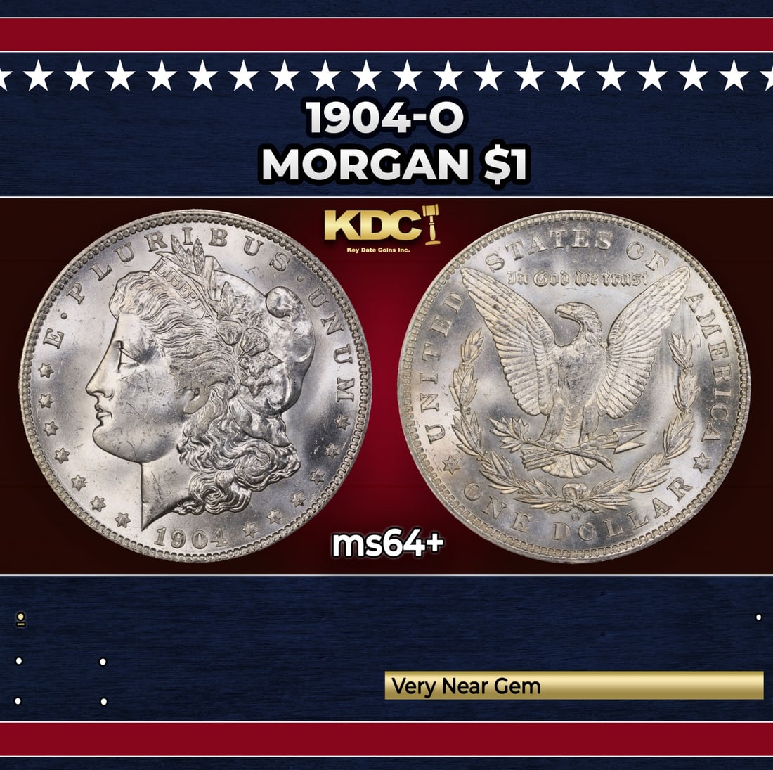 1904-o Morgan Dollar $1 Grades ms64+: 1904-o Morgan Dollar $1 Grades ms64+.