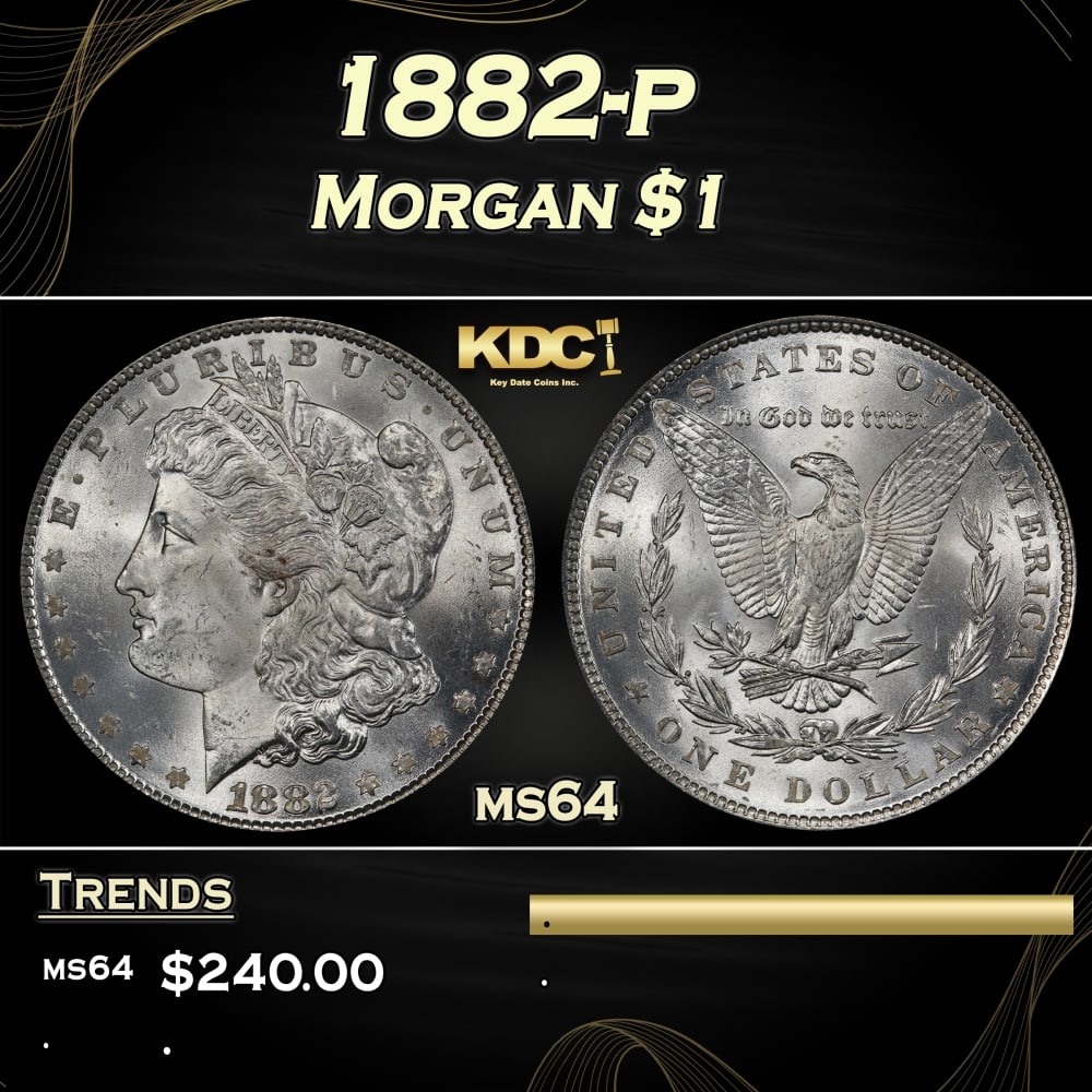 1882-p Morgan Dollar $1 Grades ms64: 1882-p Morgan Dollar $1 Grades ms64.