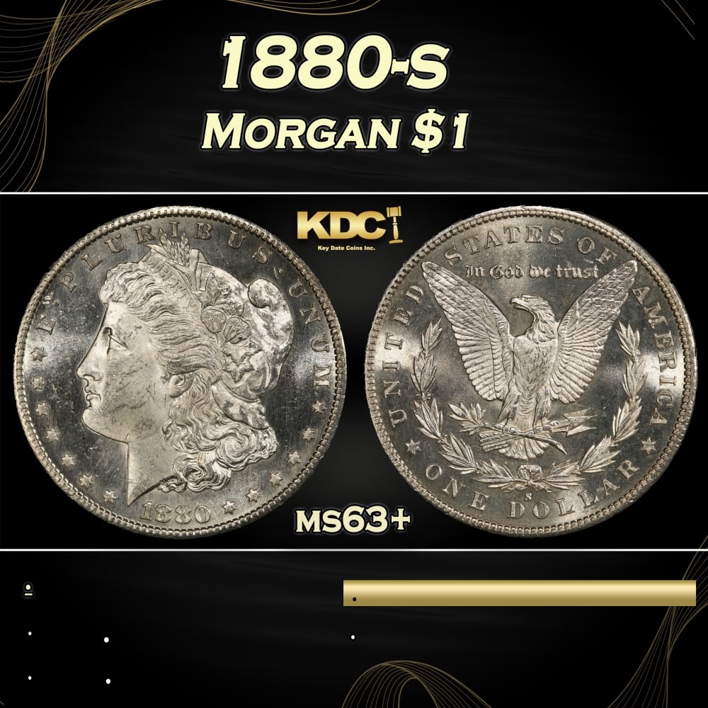 1880-s Morgan Dollar $1 Grades ms63+ (1 of 3)