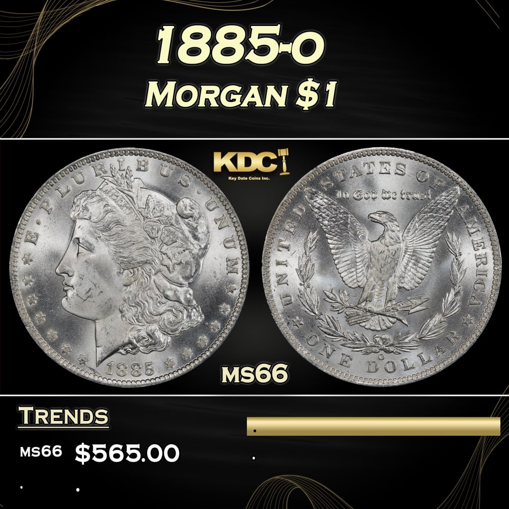 1885-o Morgan Dollar $1 Grades ms66: 1885-o Morgan Dollar $1 Grades ms66.