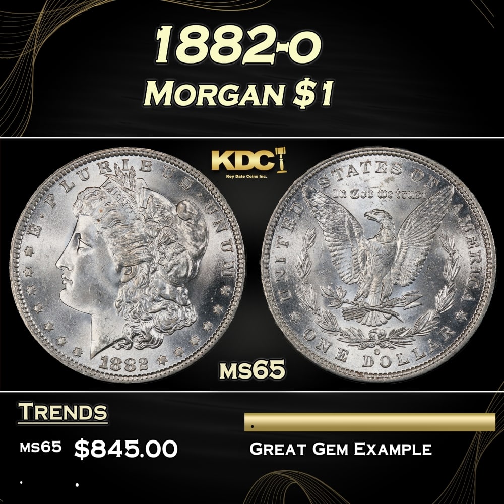 1882-o Morgan Dollar $1 Grades ms65: 1882-o Morgan Dollar $1 Grades ms65.