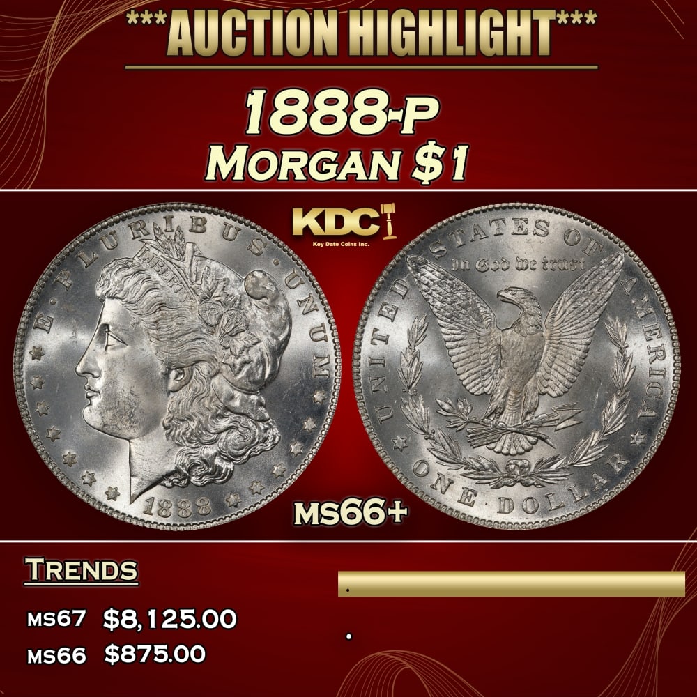 1888-p Morgan Dollar $1 ms66+ SEGS: 1888-p Morgan Dollar $1 ms66+ SEGS.