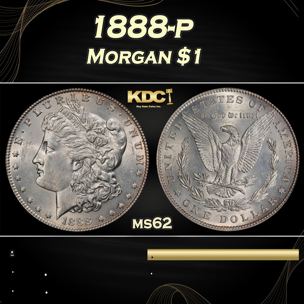 1888-p Morgan Dollar $1 Grades ms62 (1 of 3)