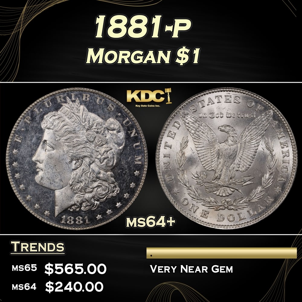 1881-p Morgan Dollar $1 Grades ms64+: 1881-p Morgan Dollar $1 Grades ms64+.