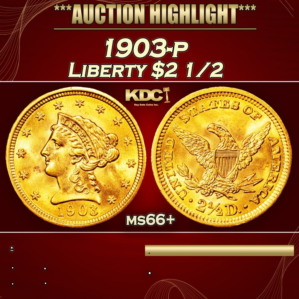 1903-p Gold Liberty Quarter Eagle $2 1/2 ms66+ SEGS (1 of 3)