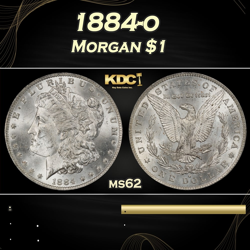 1884-o Morgan Dollar $1 Grades ms62 (1 of 3)