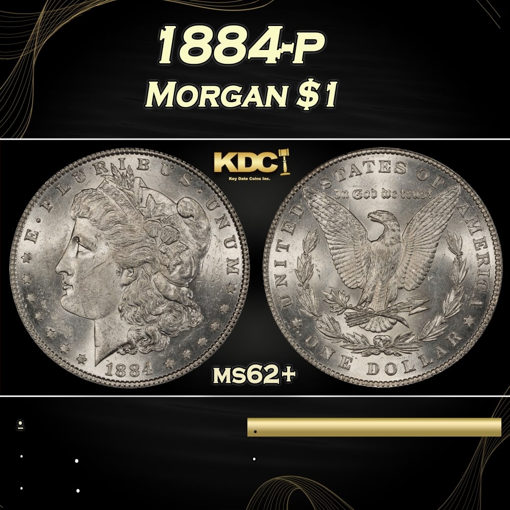 1884-p Morgan Dollar $1 Grades ms62+ (1 of 3)
