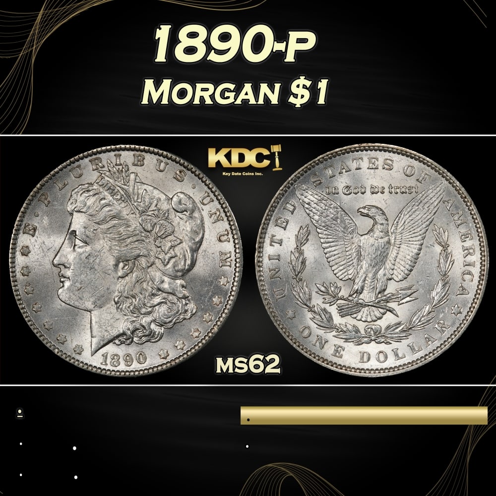 1890-p Morgan Dollar $1 Grades ms62 (1 of 3)