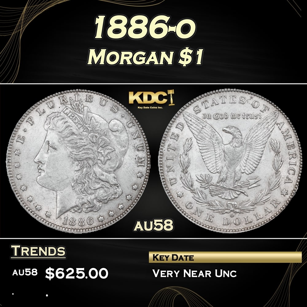 1886-o Morgan Dollar $1 Grades au58: 1886-o Morgan Dollar $1 Grades au58.