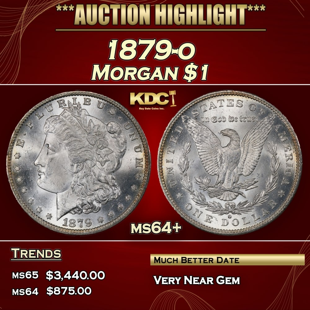 1879-o Morgan Dollar $1 ms64+ SEGS: 1879-o Morgan Dollar $1 ms64+ SEGS.