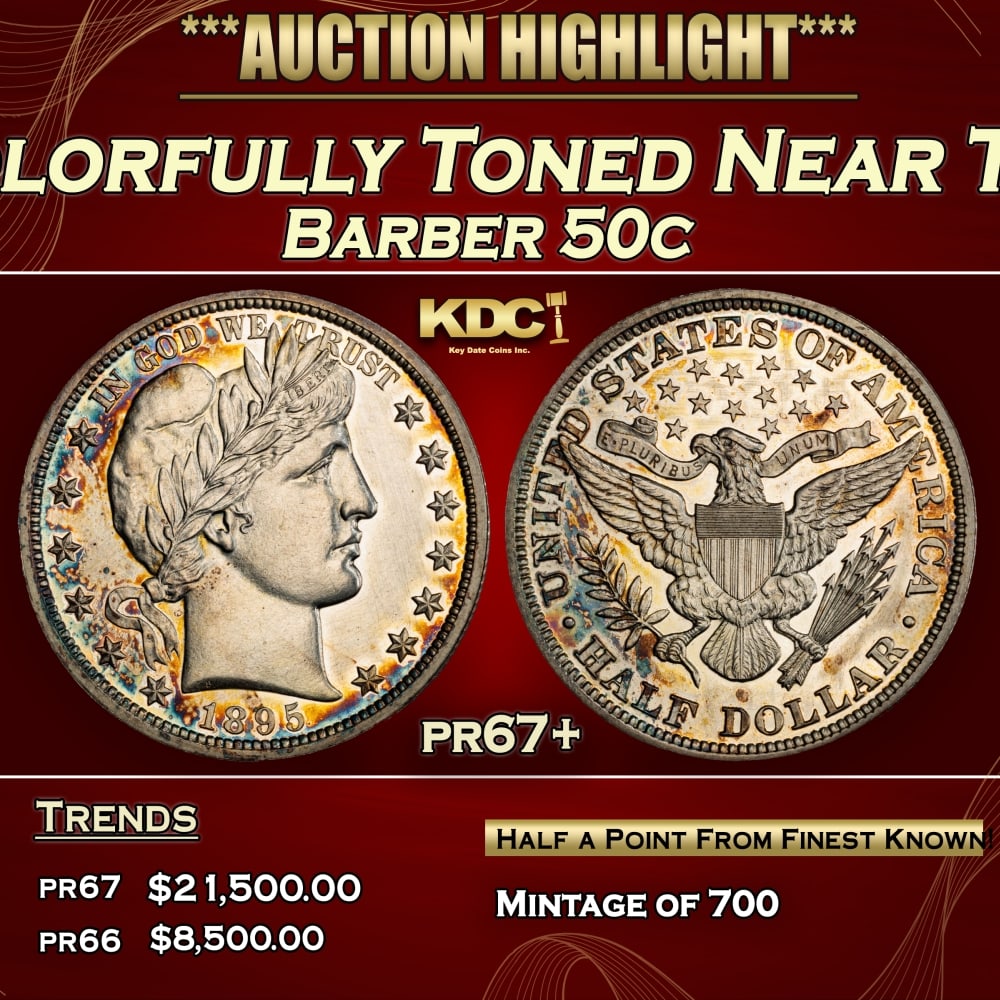 1912 Proof Barber Half Dollars Colorfully Toned Near Top Pop 50c pr67+ SEGS: 1912 Colorfully Toned Near Top Pop Barber Half Dollars 50c pr67+ SEGS. 0