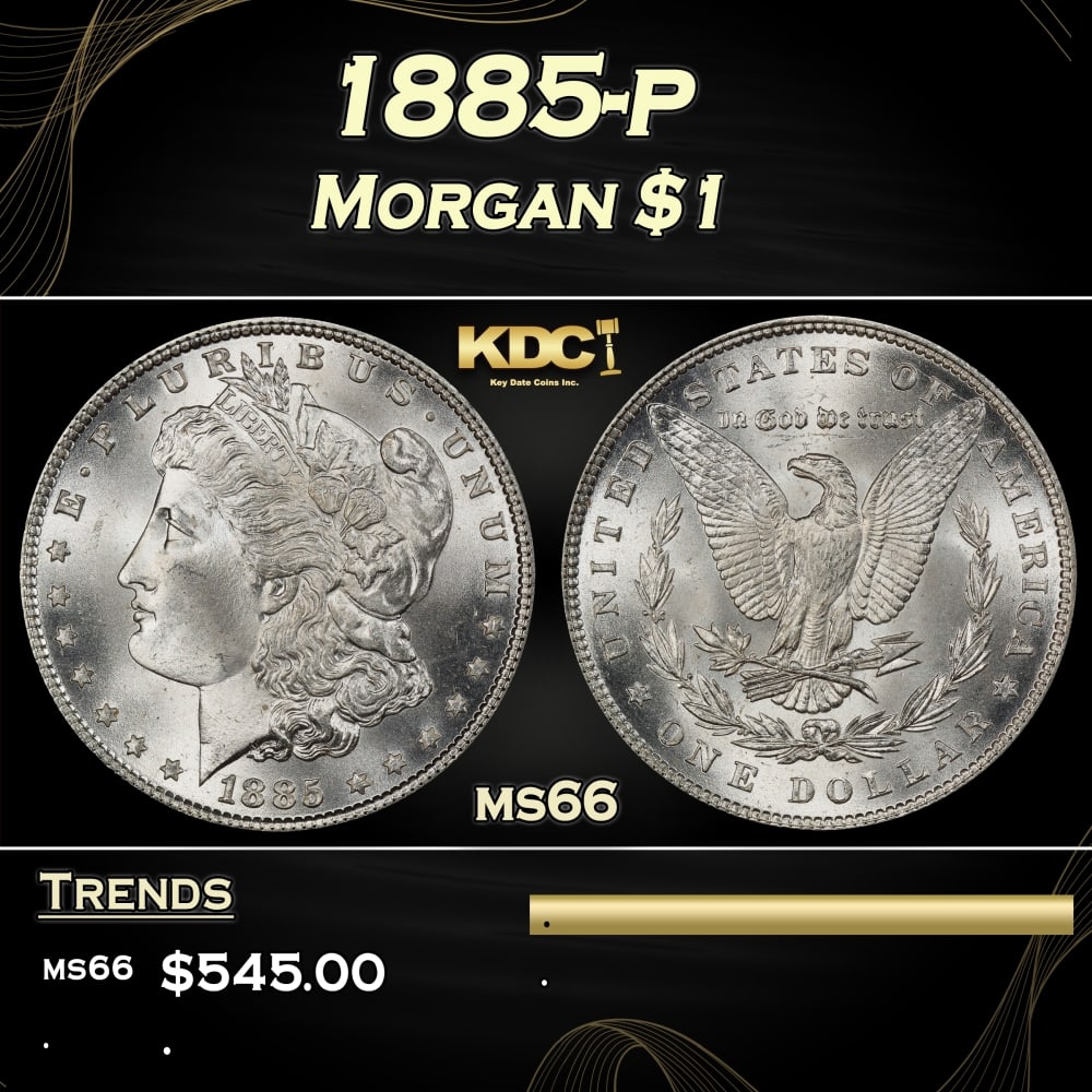 1885-p Morgan Dollar $1 Grades ms66 (1 of 3)