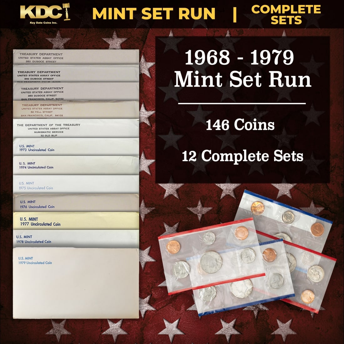 1968-1979 Mint Set Run 146 Coins 12 Complete Sets: 1968-1979 Mint Set Run 146 Coins 12 Complete Sets.