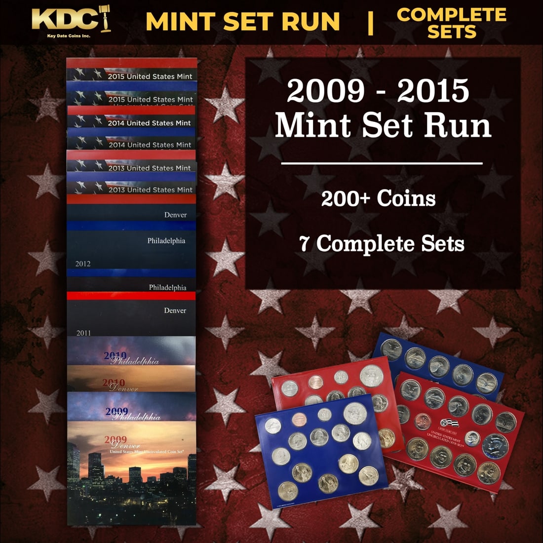 2009-2015 Mint Set Run 204 Coins 7 Complete Sets: 2009-2015 Mint Set Run 204 Coins 7 Complete Sets.