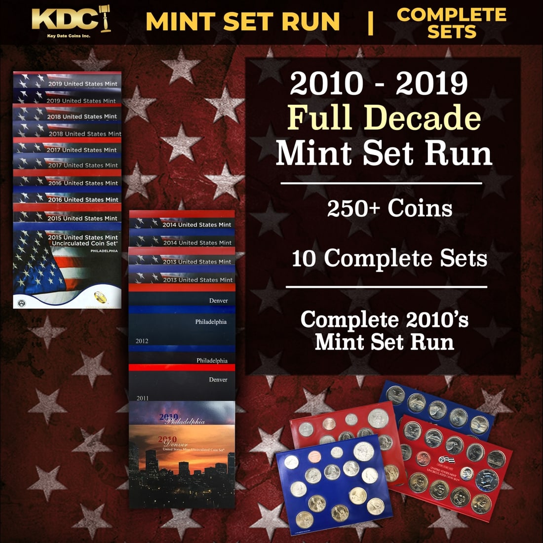 2010-2019 Full Decade Mint Set Run - 250+ Coins, 10 Complete Sets: 2010-2019 Full Decade Mint Set Run - 250+ Coins, 10 Complete Sets. 2010-2019 Full Decade Mint Set Run - 254 Coins, 10 Complete Sets