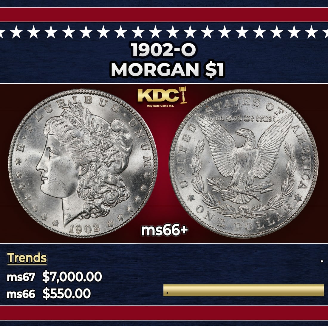 1902-o Morgan Dollar $1 ms66+ SEGS: 1902-o Morgan Dollar $1 ms66+ SEGS.