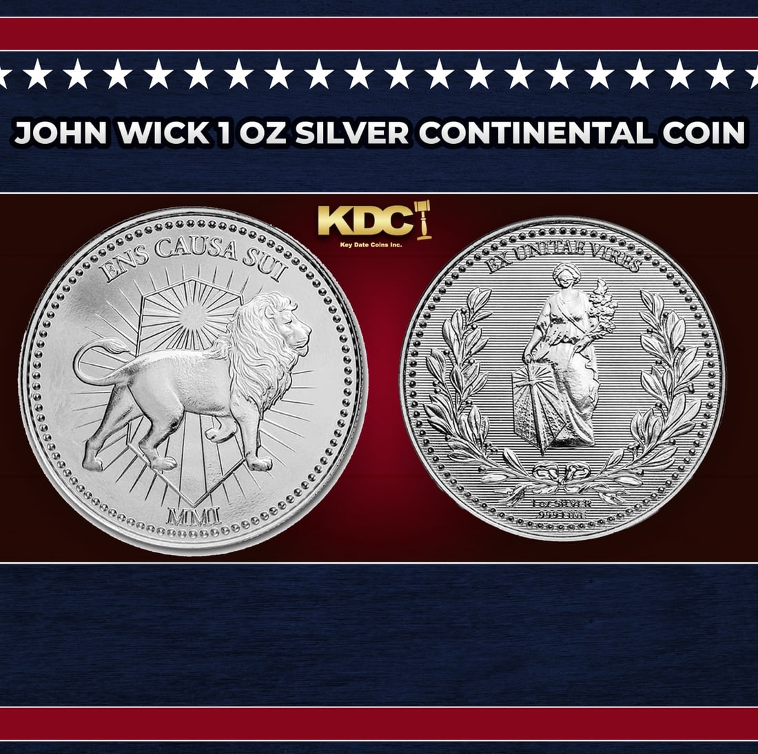 John Wick 1 oz Silver Continental Coin Round: John Wick 1 oz Silver Continental Coin. Officially licensed by Lionsgate. This exclusive, limited mintage series based on the currency featured in the John Wick saga. This 1 oz .999 fine Silver round 