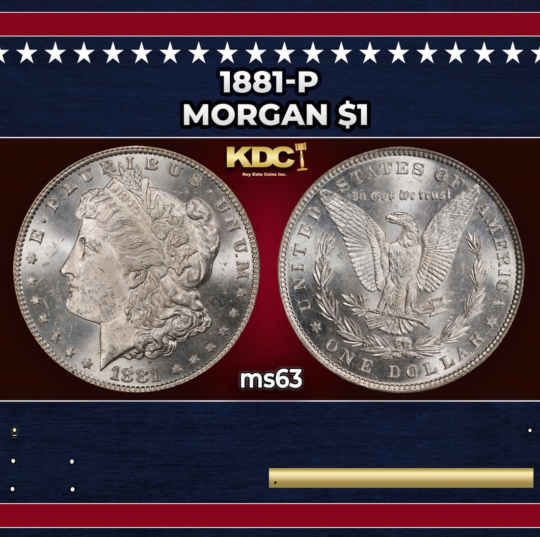 1881-p Morgan Dollar $1 Grades ms63: 1881-p Morgan Dollar $1 Grades ms63.