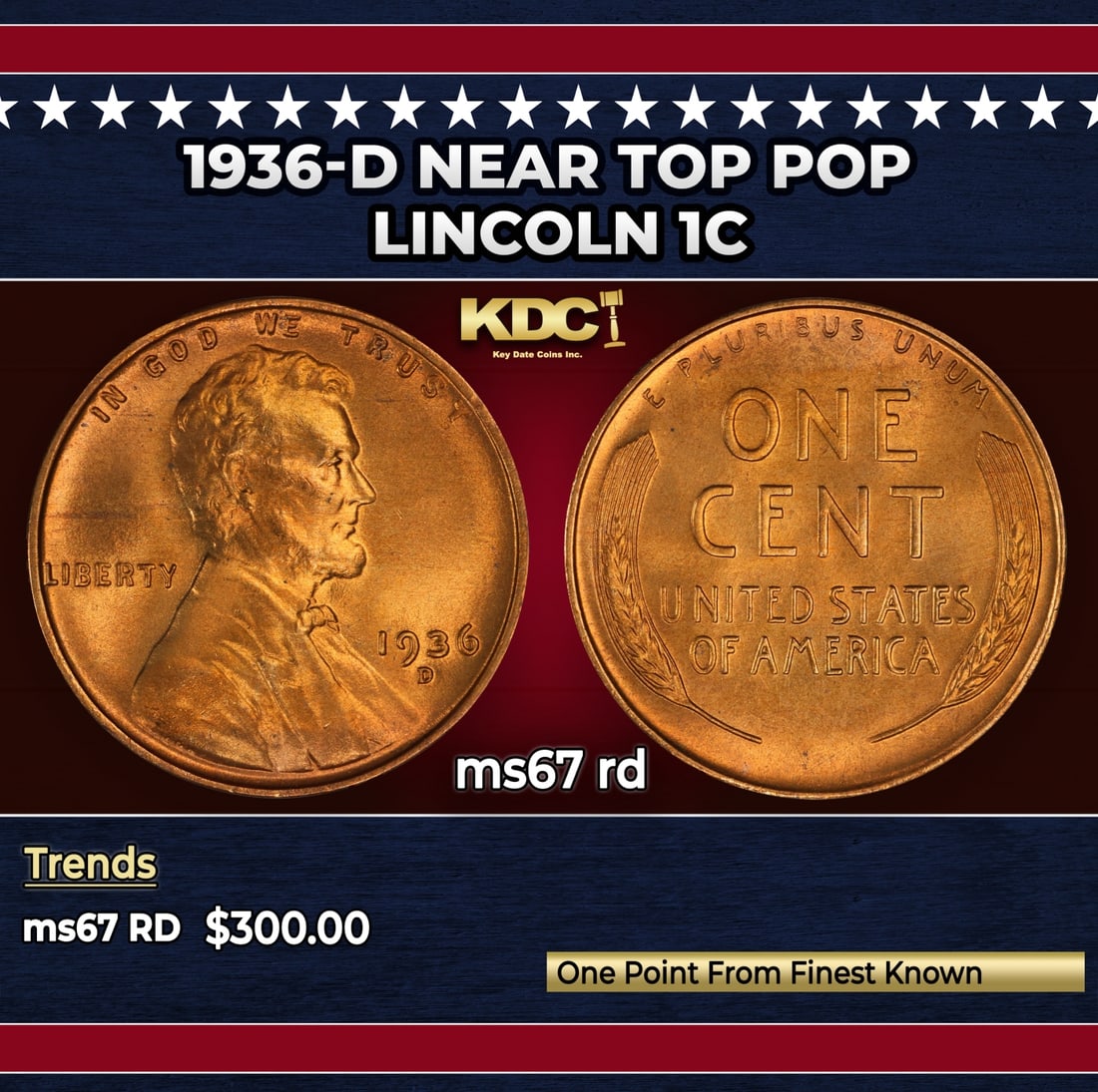 1936-d Lincoln Cent Near Top Pop 1c ms67 rd SEGS: 1936-d Near Top Pop Lincoln Cent 1c ms67 rd SEGS. Historic precious metal trends is causing increased spot pricing by the day. On auctions with set openings, we are doing our best to have items priced