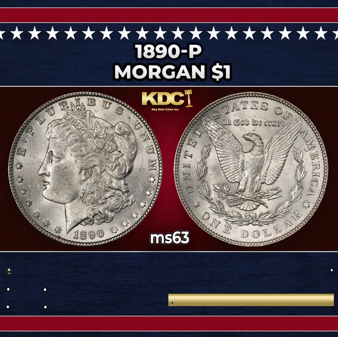 1890-p Morgan Dollar $1 Grades ms63: 1890-p Morgan Dollar $1 Grades ms63.