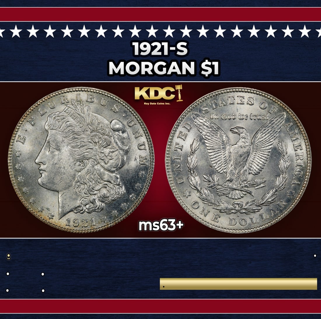 1921-s Morgan Dollar $1 Grades ms63+: 1921-s Morgan Dollar $1 Grades ms63+.