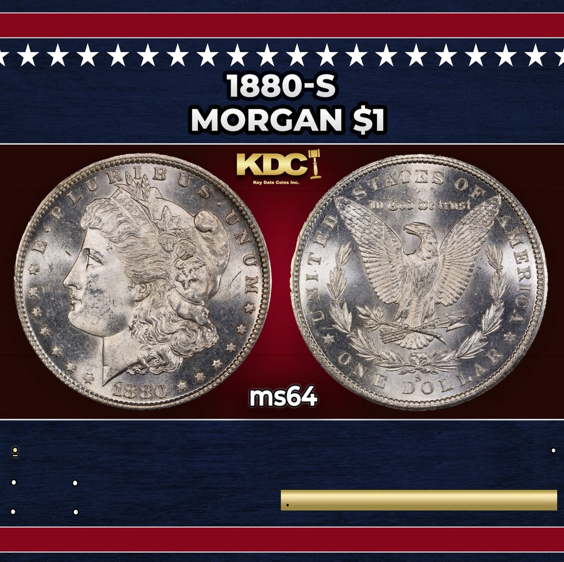 1880-s Morgan Dollar $1 Grades ms64: 1880-s Morgan Dollar $1 Grades ms64.