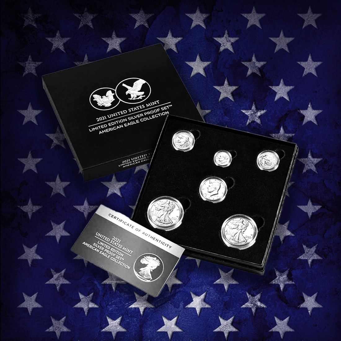 2019-2021 Limited Edition Silver Proof Sets - 22 Coins, 3 Complete Sets About 7oz Of Silver - 4