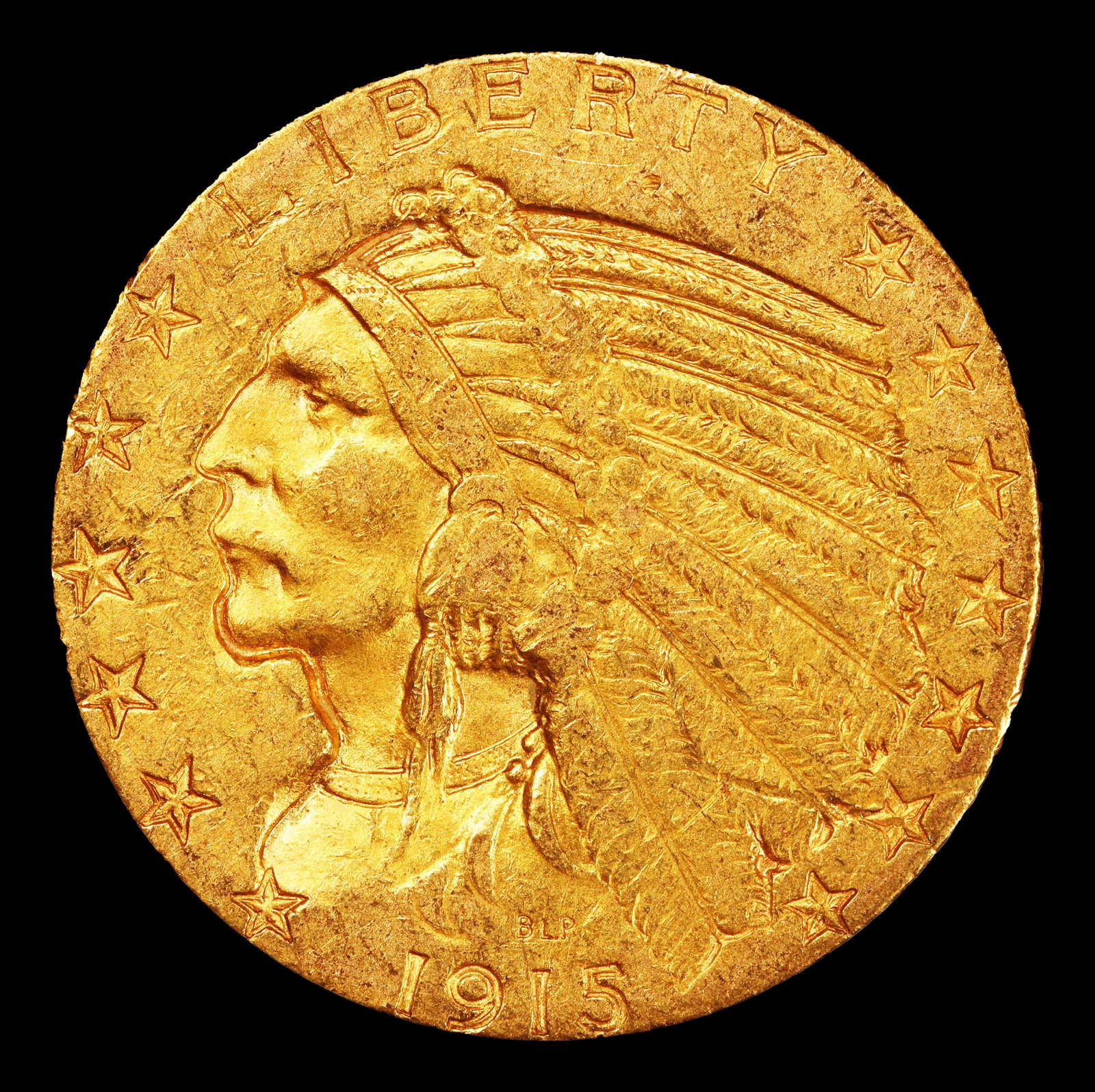 1915-s Gold Indian Half Eagle $5 ms62+ USCG - 2