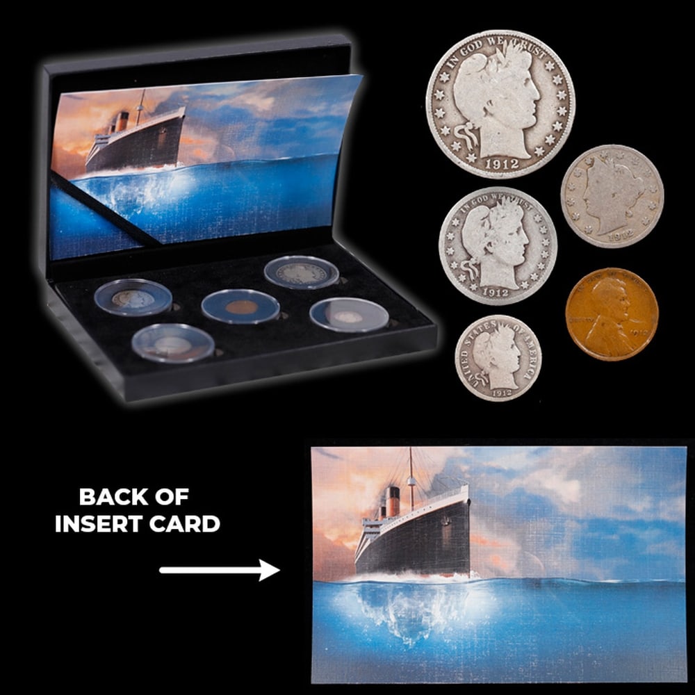 1912 5 Coin "Titanic Anniversary Tribute" Set Barber 50c, 25c, 10c, Liberty 5c, Lincoln 1c - 4