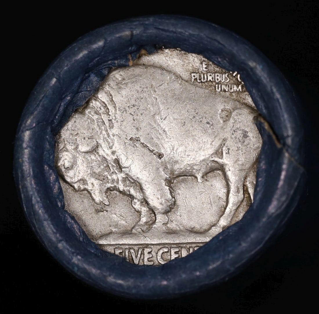 Buffalo Nickel Shotgun Roll in Old Bank Style 'Bell Telephone' Wrapper 1923 & S Mint Ends - 3