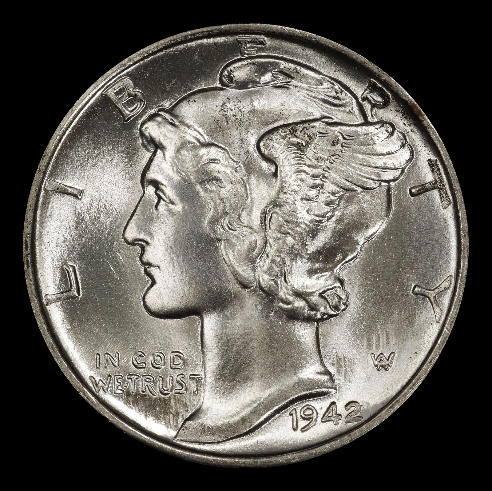 1942-p Mercury Dime 10c ms67 fsb SEGS - 2
