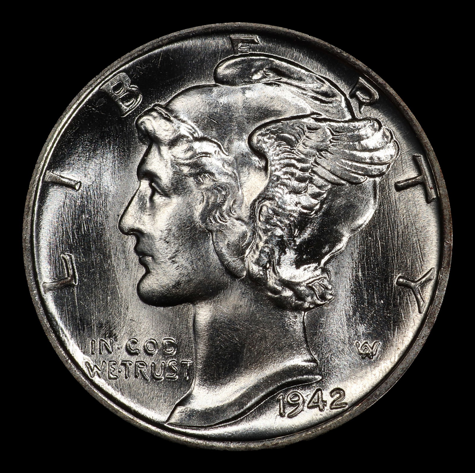 1942-p Mercury Dime Near Top Pop! 10c ms67+ fsb SEGS - 2