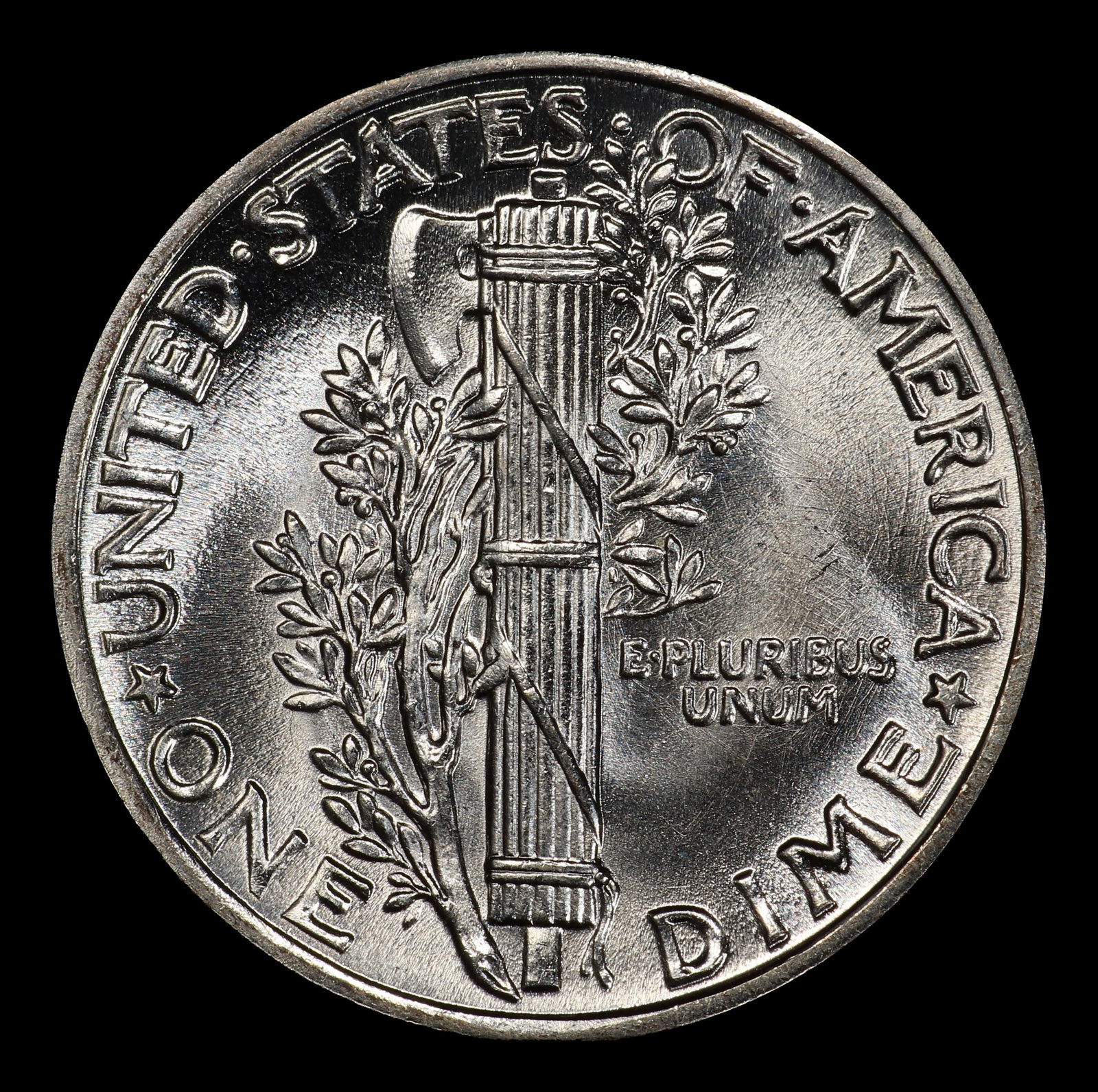 1942-p Mercury Dime Near Top Pop! 10c ms67+ fsb SEGS - 3