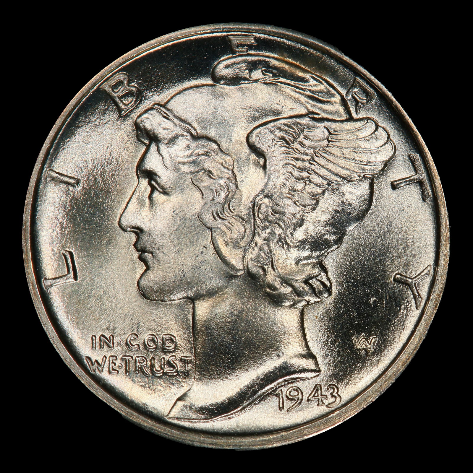 1943-p Mercury Dime 10c ms67 fsb SEGS - 2