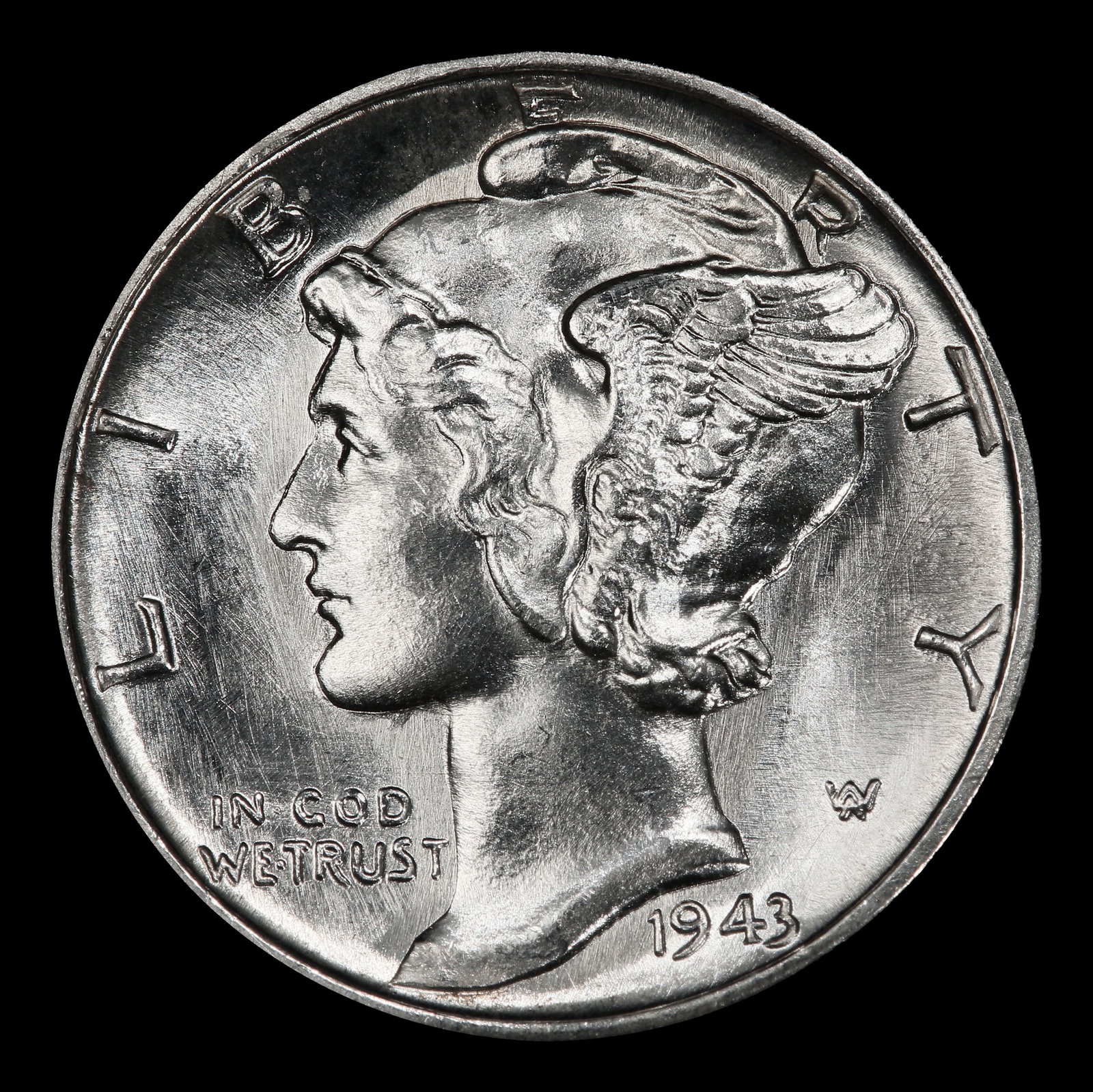 1943-p Mercury Dime Near Top Pop! 10c ms67+ fsb SEGS - 2