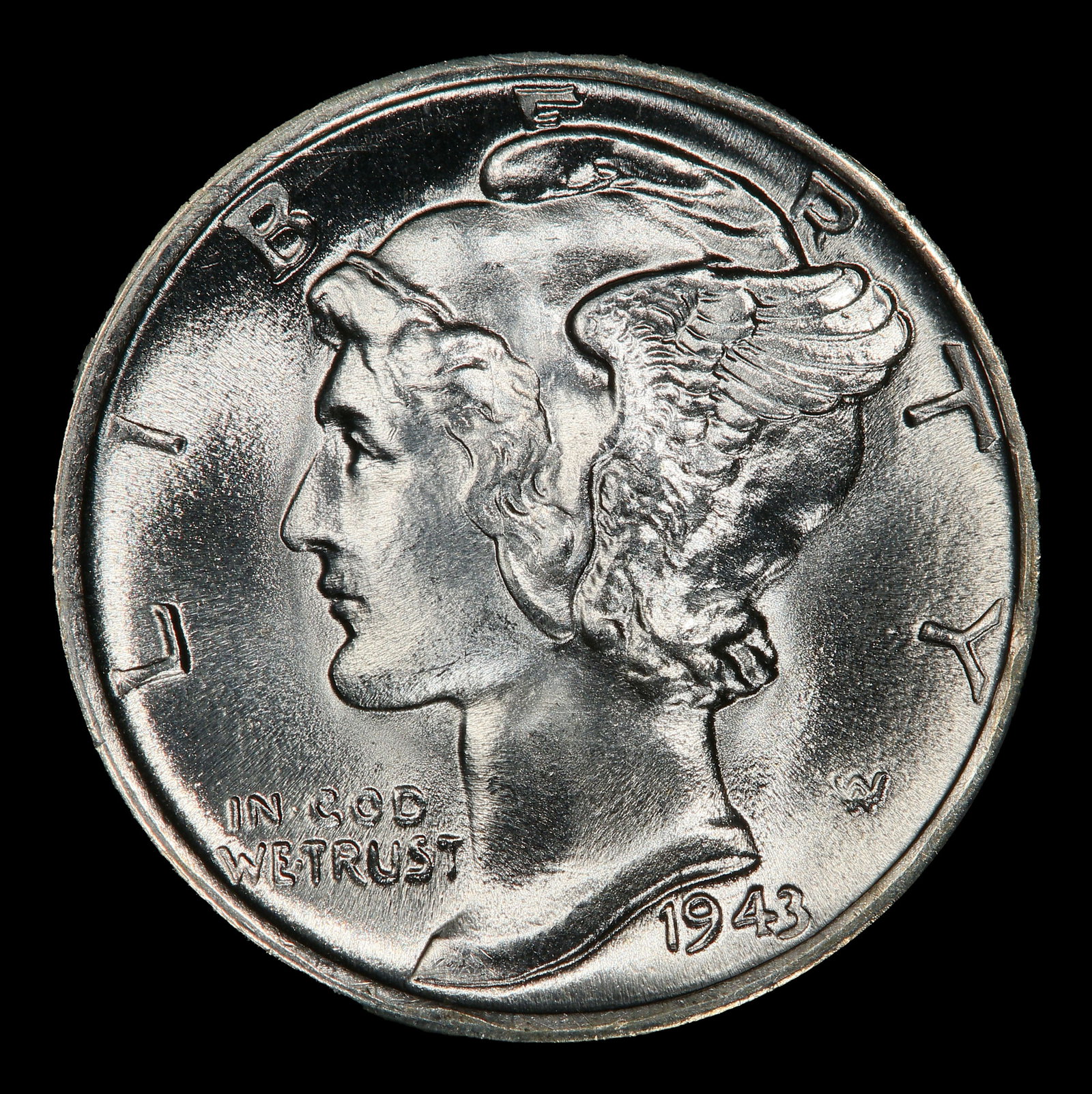 1943-s Mercury Dime 10c ms67 fsb SEGS - 2
