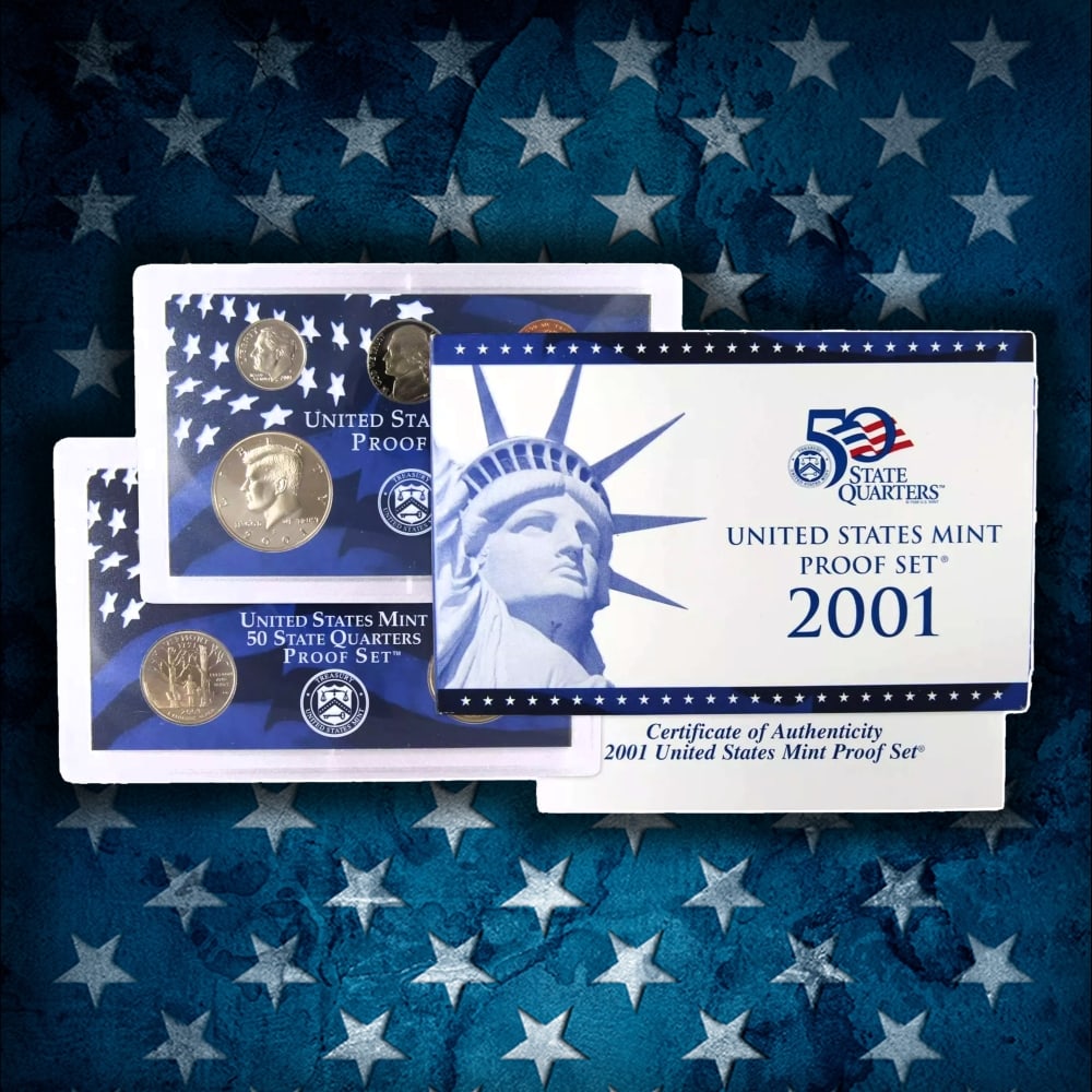 1999-2009 Full Proof Set Run - 127 Coins, 11 Sets Complete 50 State Quarters, Territories Run, & ... - 4