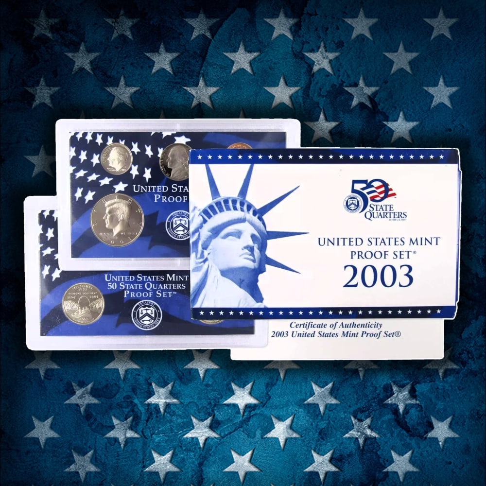1999-2009 Full Proof Set Run - 127 Coins, 11 Sets Complete 50 State Quarters, Territories Run, & ... - 6