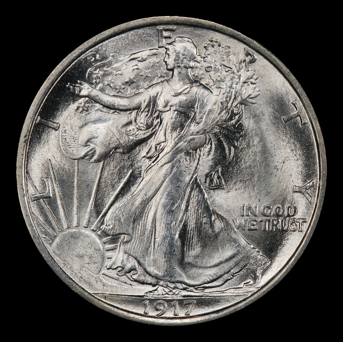 1917-p Walking Liberty Half Dollar 50c ms66 SEGS - 2