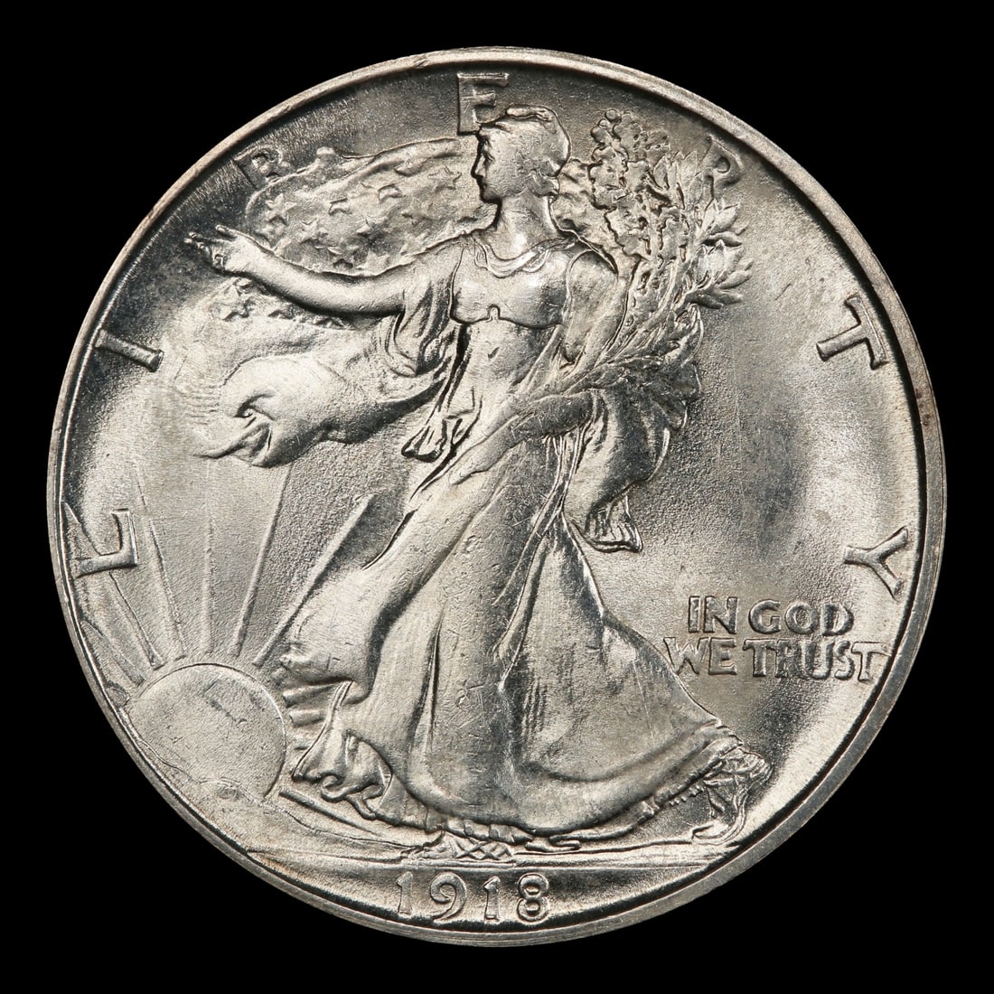 1918-s Walking Liberty Half Dollar 50c ms63 USCG - 2