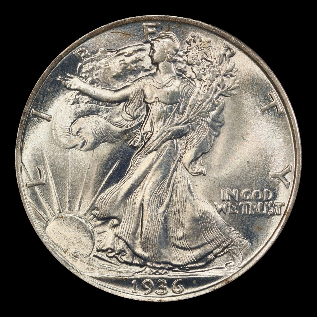 1936-p Walking Liberty Half Dollar Near Top Pop 50c ms67 SEGS - 2