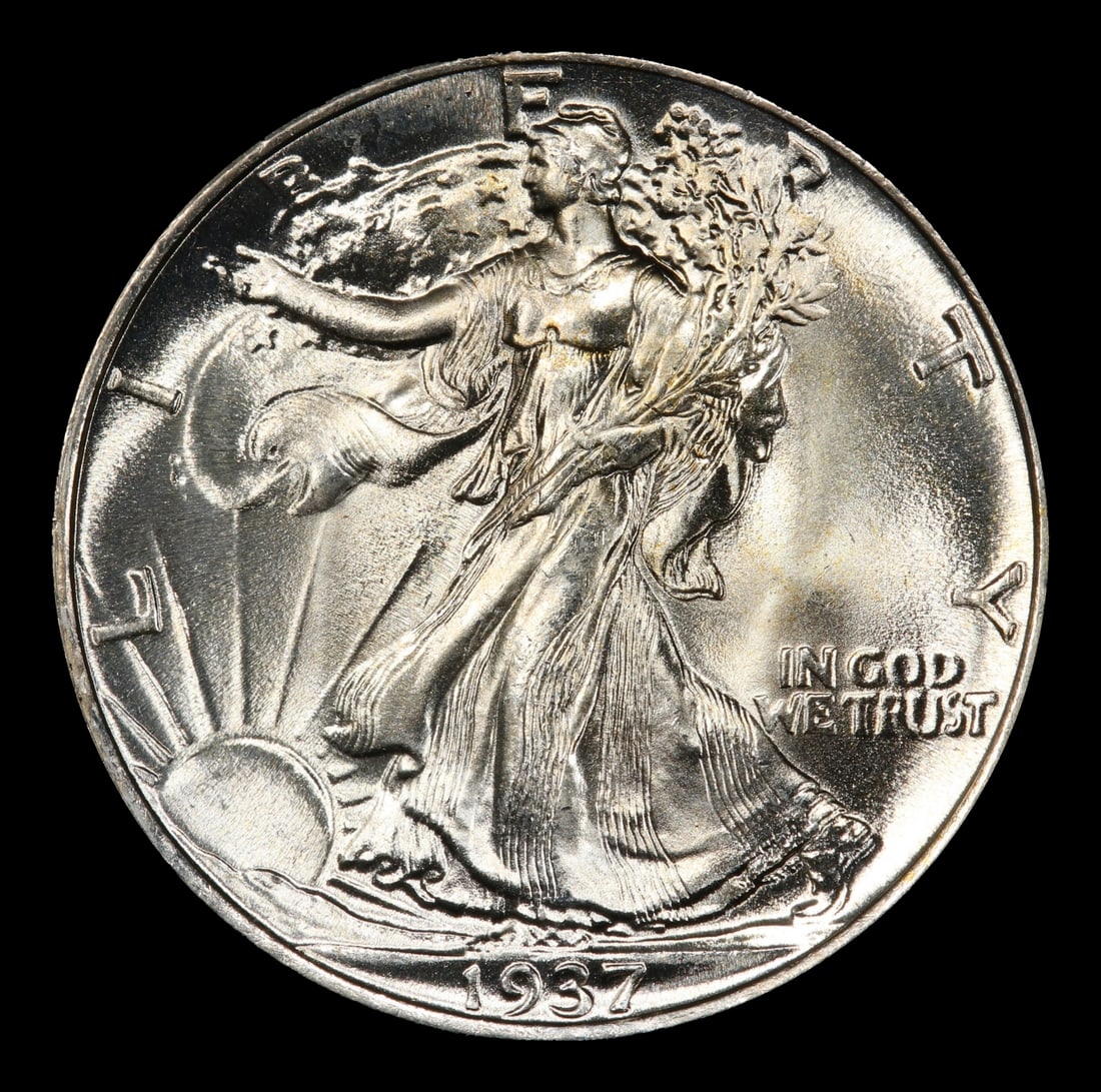 1937-p Walking Liberty Half Dollar Near Top Pop 50c ms67 SEGS - 2