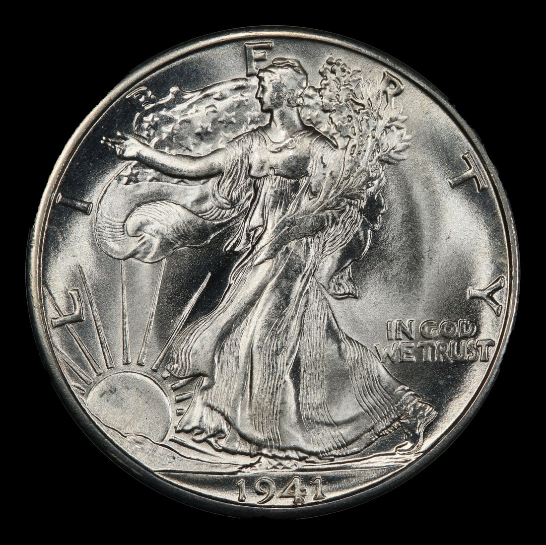 1941-d Walking Liberty Half Dollar Near Top Pop 50c ms67 SEGS - 2