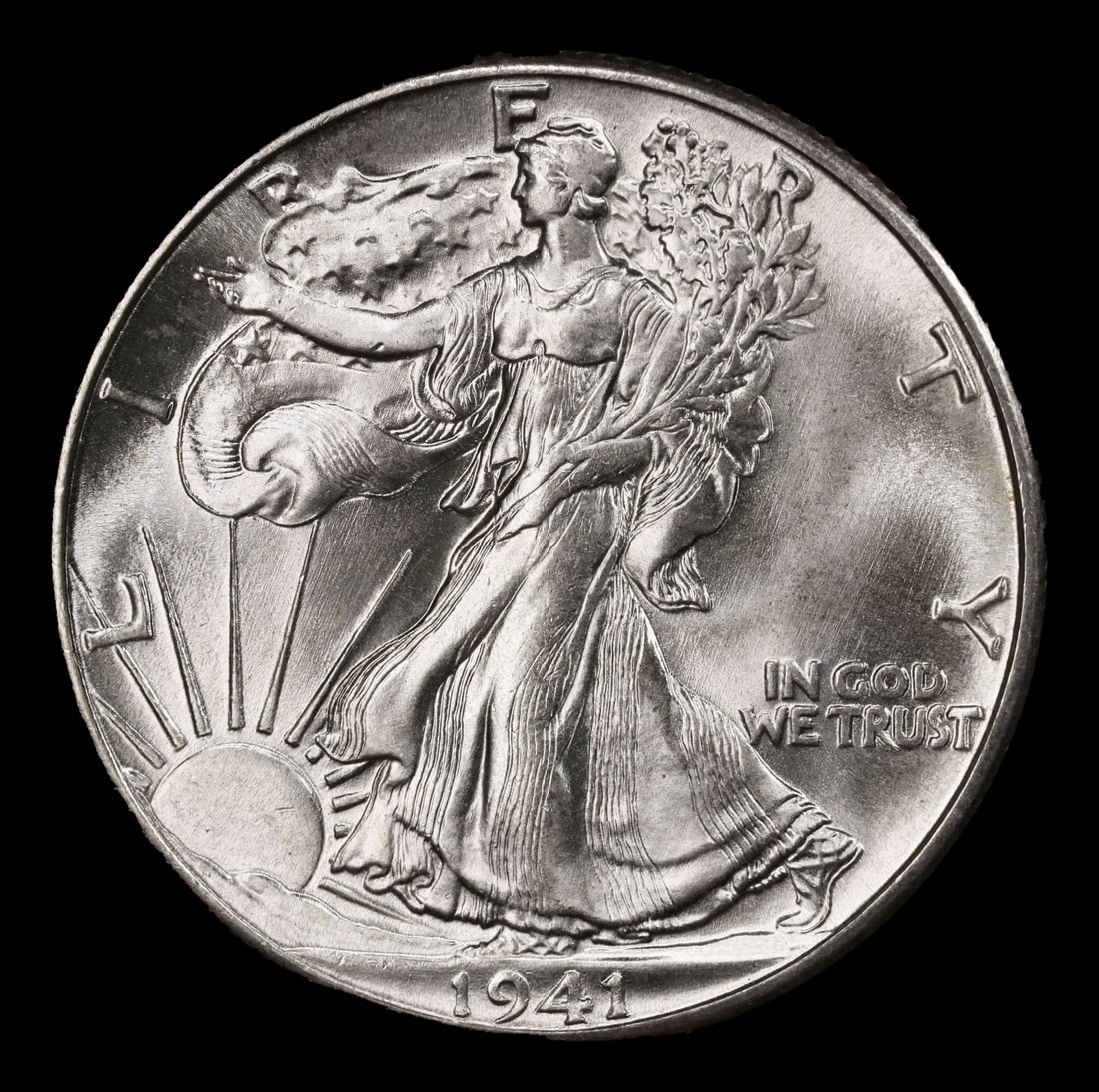 1941-p Walking Liberty Half Dollar Near Top Pop 50c ms67+ SEGS - 2